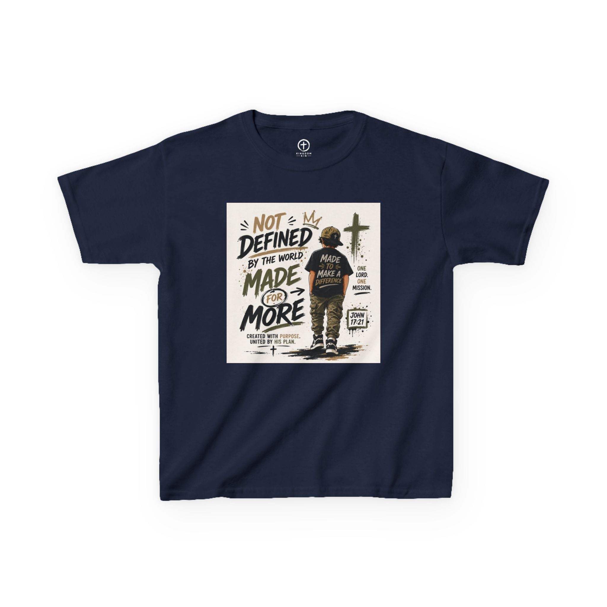 Kids Tee — "Not Defined by the World, Made for More"