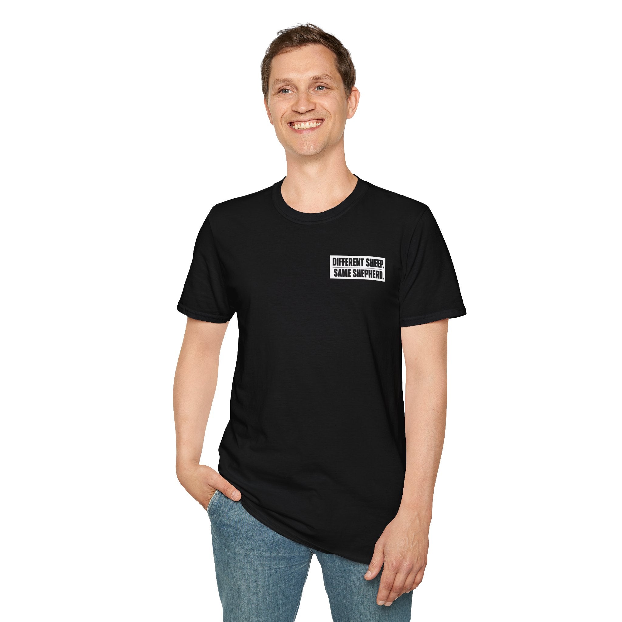 "Different Sheep. Same Shepherd." Minimal Tee
