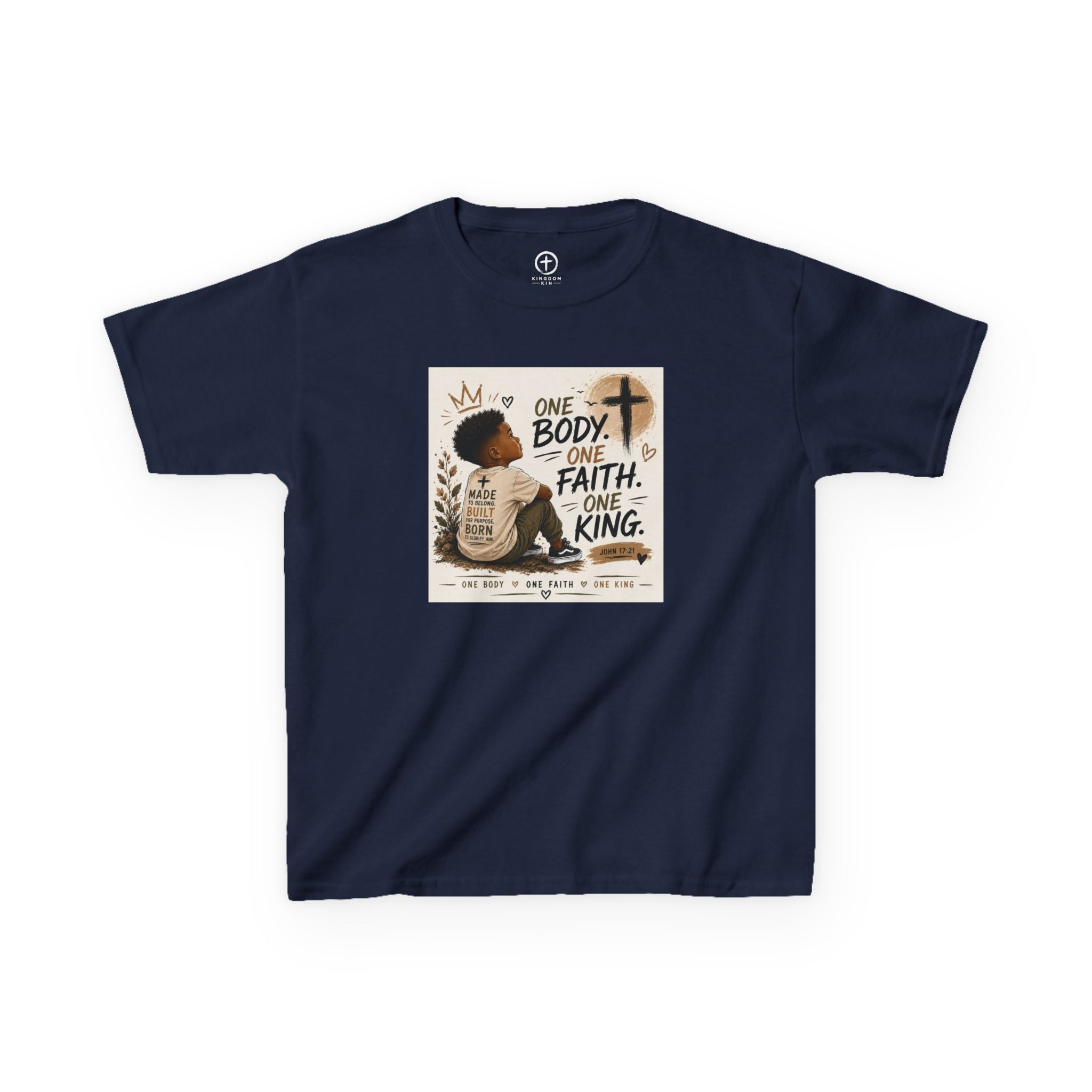 Kids Tee — "One Body, One Faith, One King"