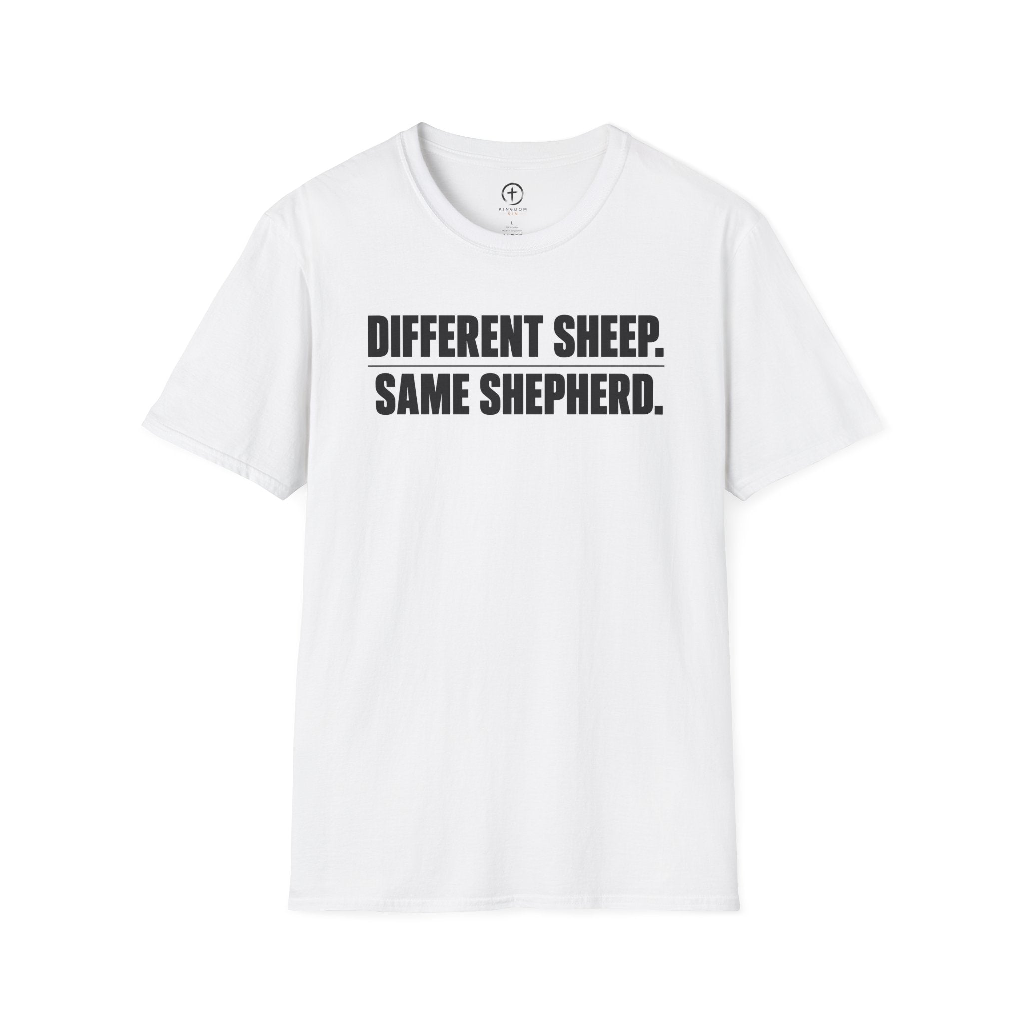 "Different Sheep. Same Shepherd."  Tee