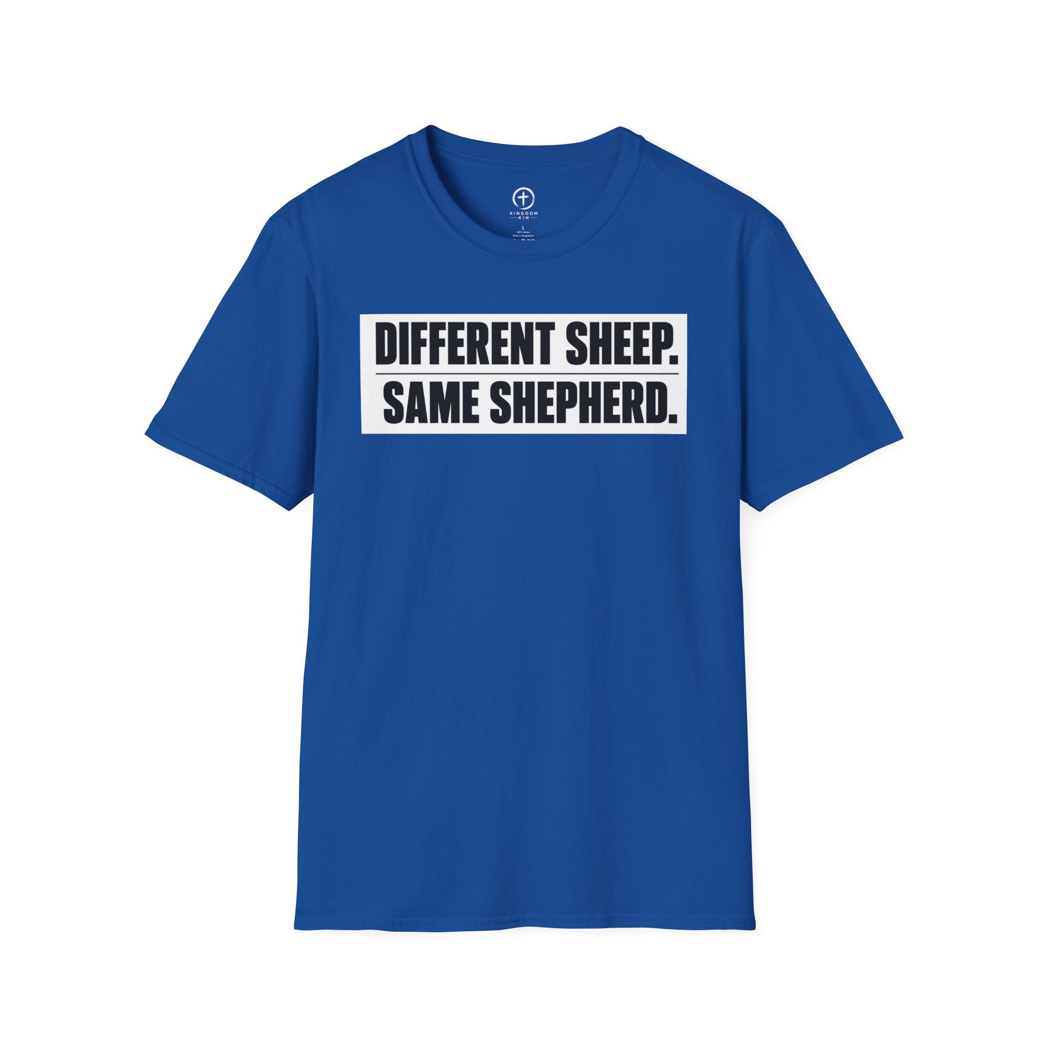 "Different Sheep. Same Shepherd."  Tee