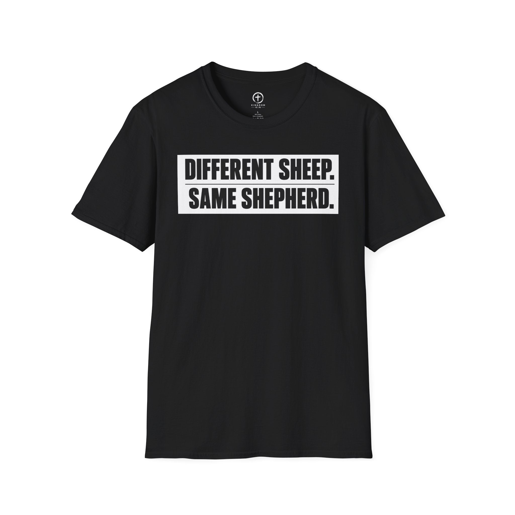"Different Sheep. Same Shepherd."  Tee