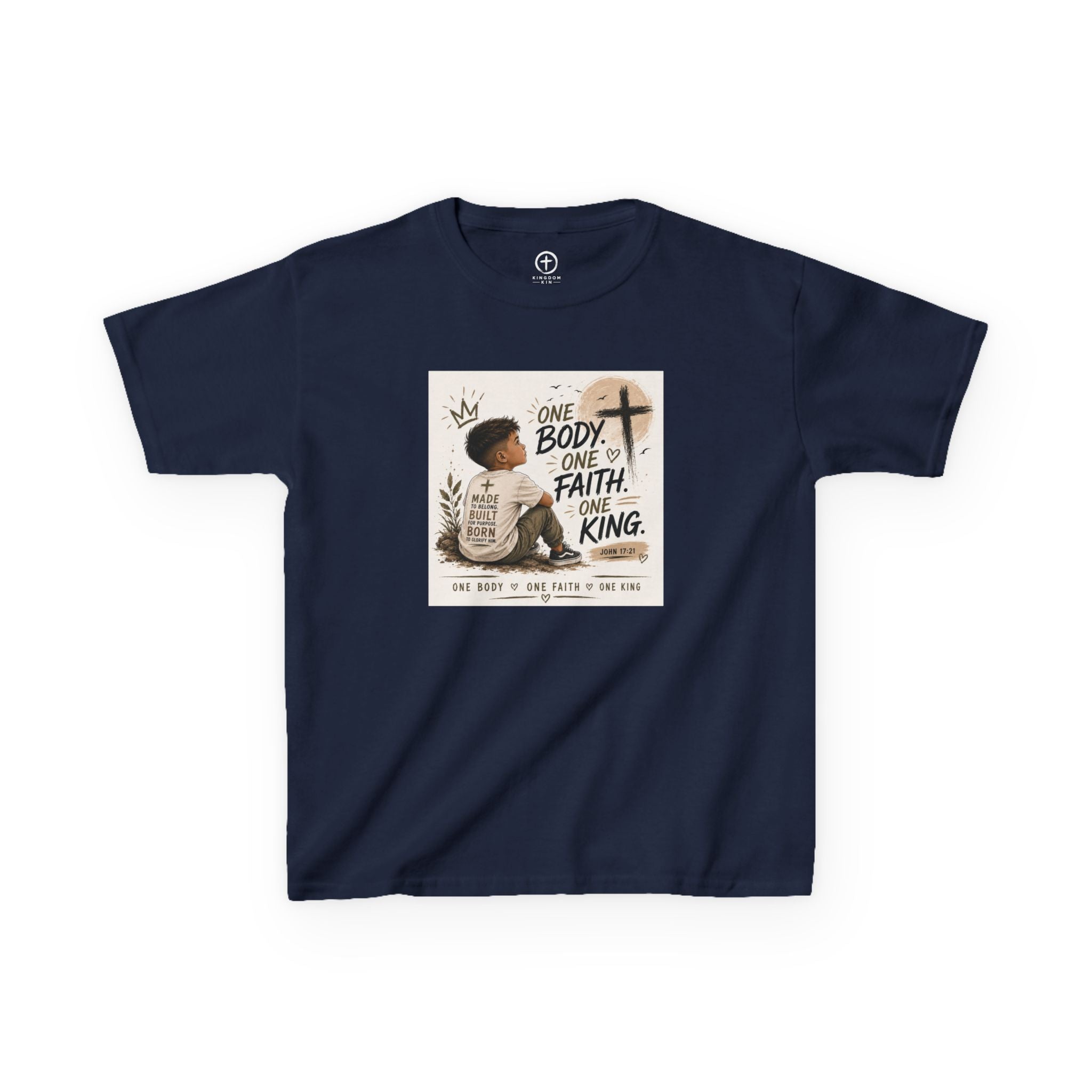 Kids T‑Shirt - "One Body, One Faith, One King"