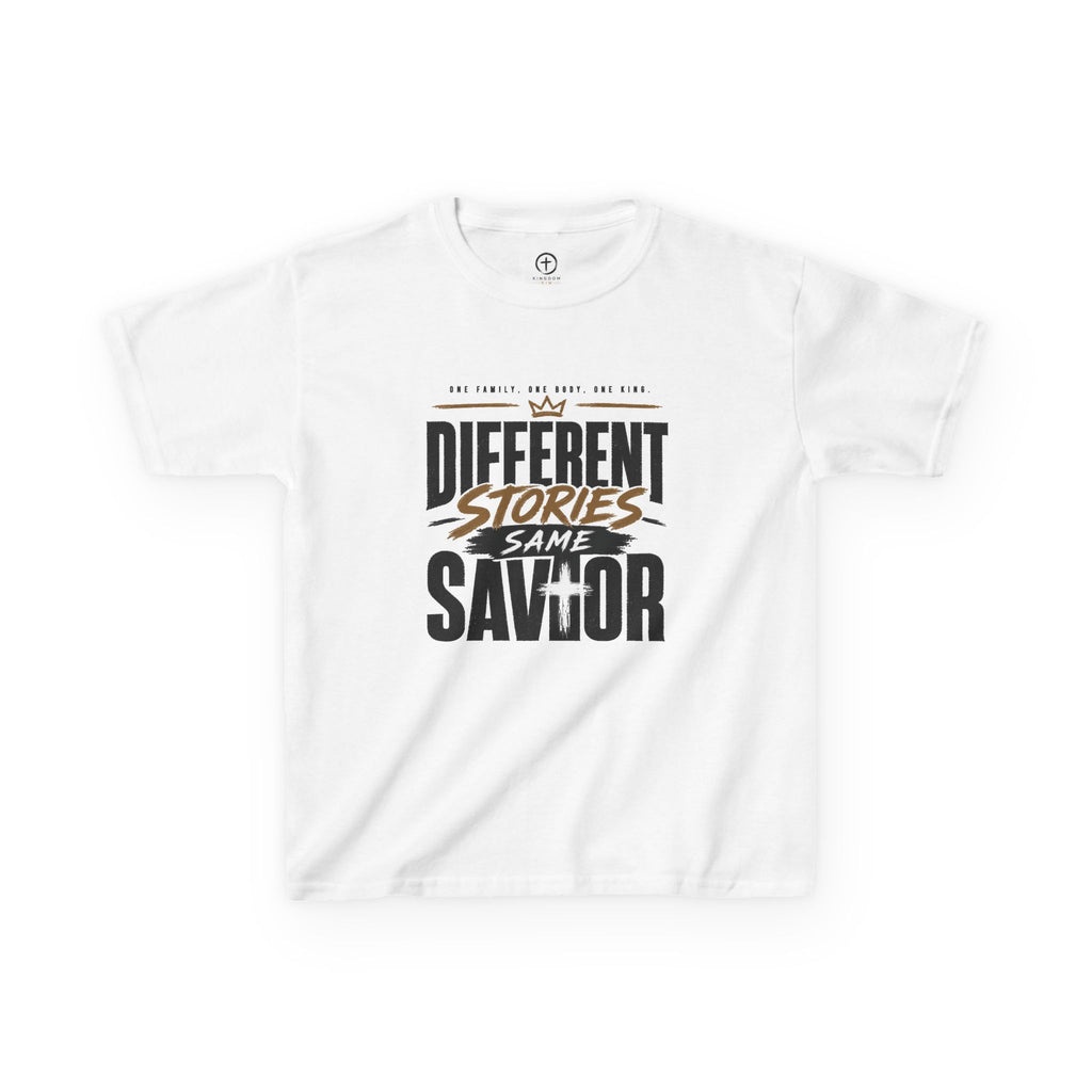 Kids Tee — "Different Stories Same Savior"