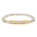 Engraved Natural Stone Stretch Bracelet — Romans 8:38 "God's Love"