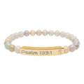 Psalm 133:1  "UNITY" Engraved Natural Stone Stretch Bracelet