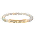 Psalm 41:3 Healing Scripture Engraved Natural Stone Stretch Bracelet