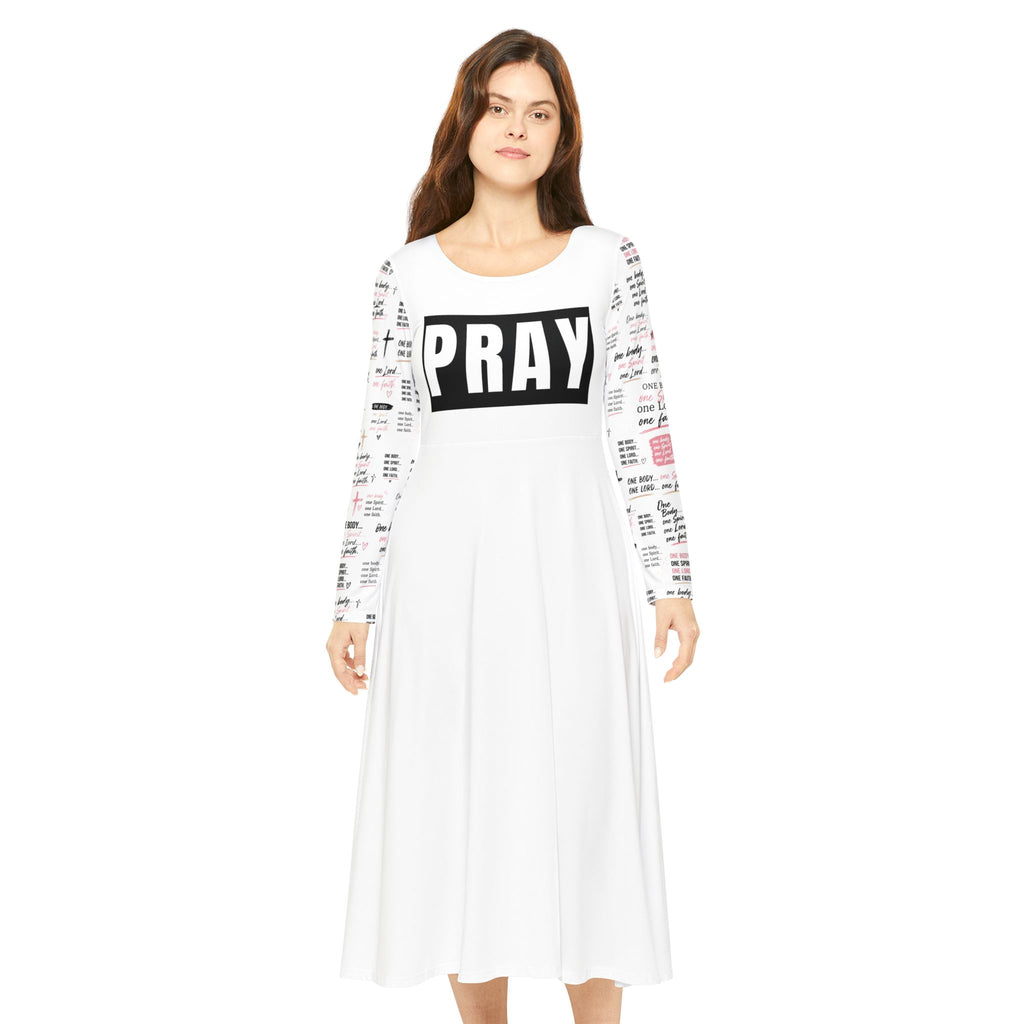 One Body dress with Pray across the front