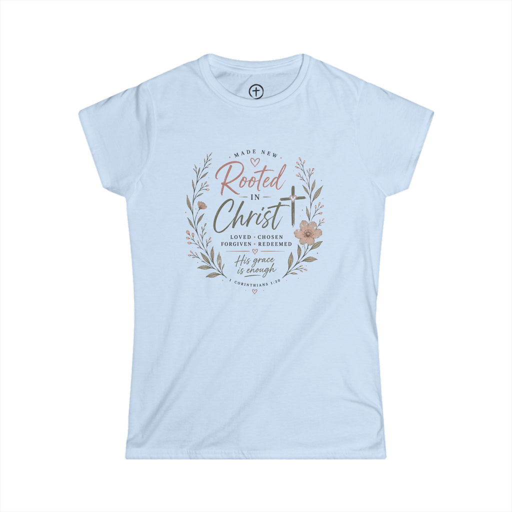 Rooted in Him - Softstyle Women's T Shirt