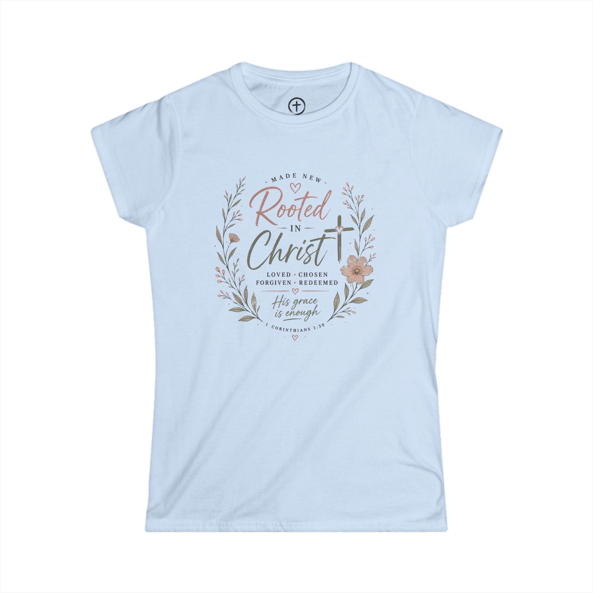 Rooted in Him - Softstyle Women's T Shirt