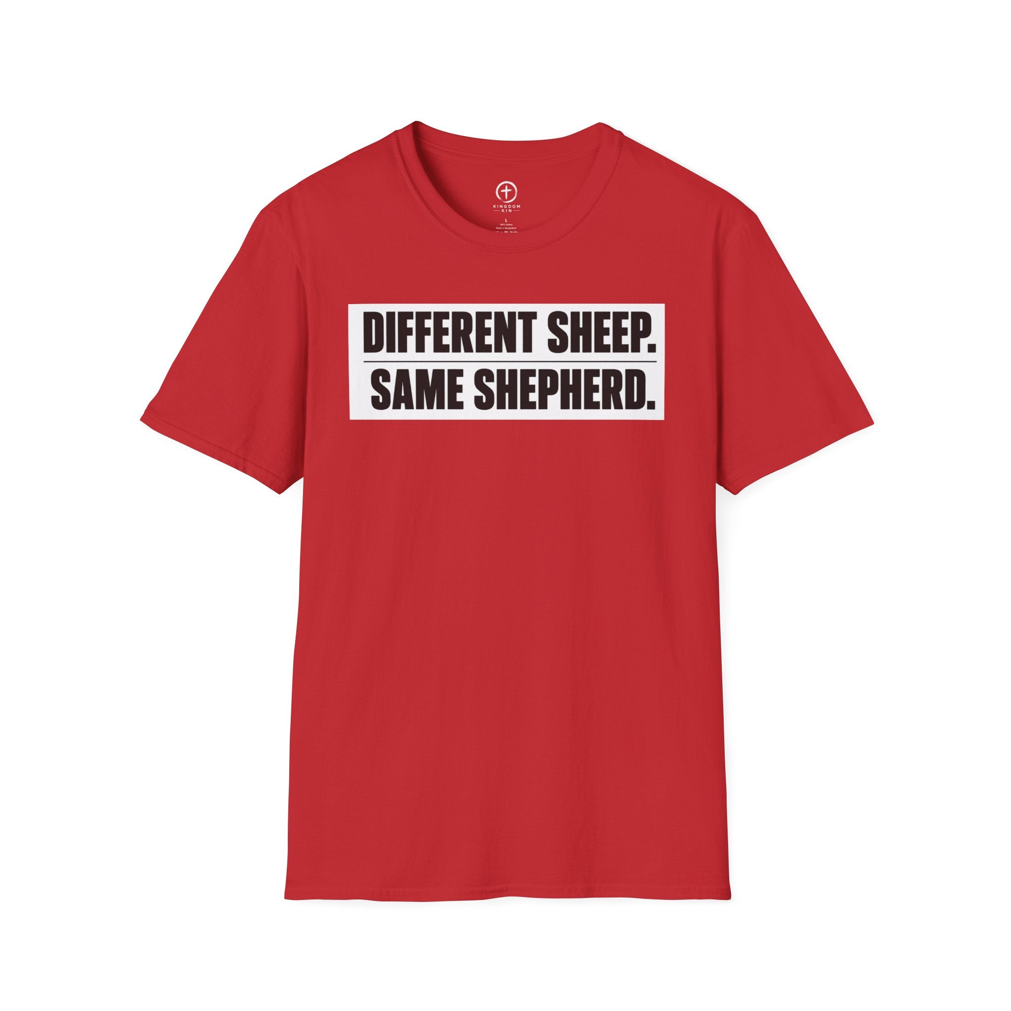 "Different Sheep. Same Shepherd."  Tee