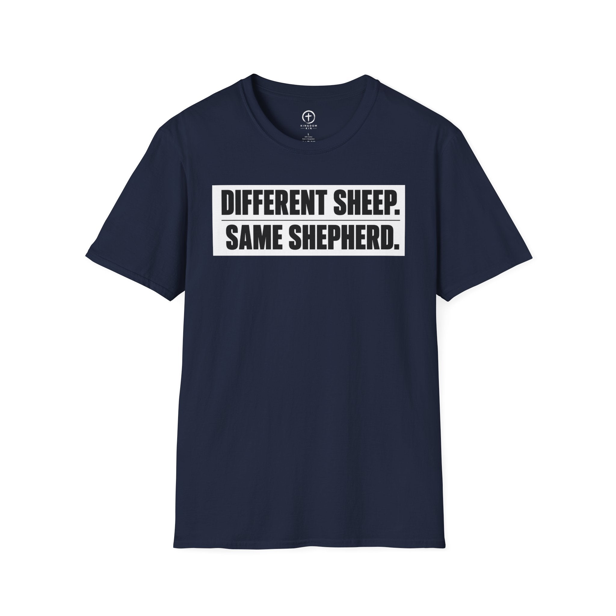 "Different Sheep. Same Shepherd."  Tee